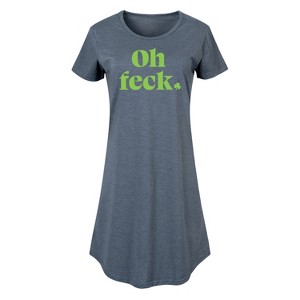 Women's - Instant Message - Oh Feck Graphic T-shirt Dress - 1 of 4