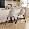 Jojoka Swivel Bar Stools with Back,Counter Height Set of 2,26" H Faux Leather Upholstered Barstools for Kitchen Island - 2 of 4