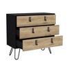 Kumasinova 3-Drawer Dresser with Hairpin Legs,Wooden Chest of Drawers with Legs,Modern Storage Dresser,Bedroom & Entryway Furniture,1 Piece,Multicolor - 2 of 4