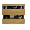 Wall Cabinet, Bathroom Wall Cabinet With Integrated Handle, 2 Drawers, Natural Oak Veneer, 45° Oblique Cutting Design Minimalism Cabinet For Wall - 3 of 4