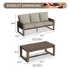 EAGLE PEAK 2 Pieces Natural Cedar Wood Patio Furniture, Outdoor Conversation Set with Coffee Table - 2 of 4