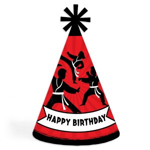 Big Dot of Happiness Karate Master - Cone Happy Birthday Party Hats for Kids and Adults - Set of 8 (Standard Size) - 1 of 4