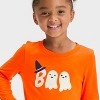 Toddler Girls' Halloween Ghost Long Sleeve T- Shirt - Cat & Jack™ Dark Orange - 2 of 4