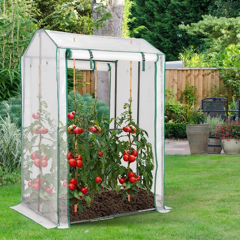 Costway 39'' x 32'' x 59'' Walk-in Garden Greenhouse Warm House for Plant Growing, 2 of 11