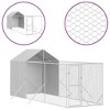 vidaXL Outdoor Dog Kennel Silver Galvanized Steel Large - 6.6‘ x 32.8‘ x 8.2‘ - 2 of 4