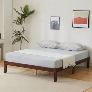 KTMBDW 12 Inch Twin/Full/Queen/King Size Platform Bed with Wooden Slats, No Box Spring Needed, Easy Assembly - 1 of 4