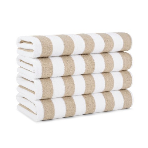 Arkwright Oversized California Beach Towels pack Of 4 Absorbent Quick Drying Ringspun Cotton Pool Towel 30 X 70 In Beige Target