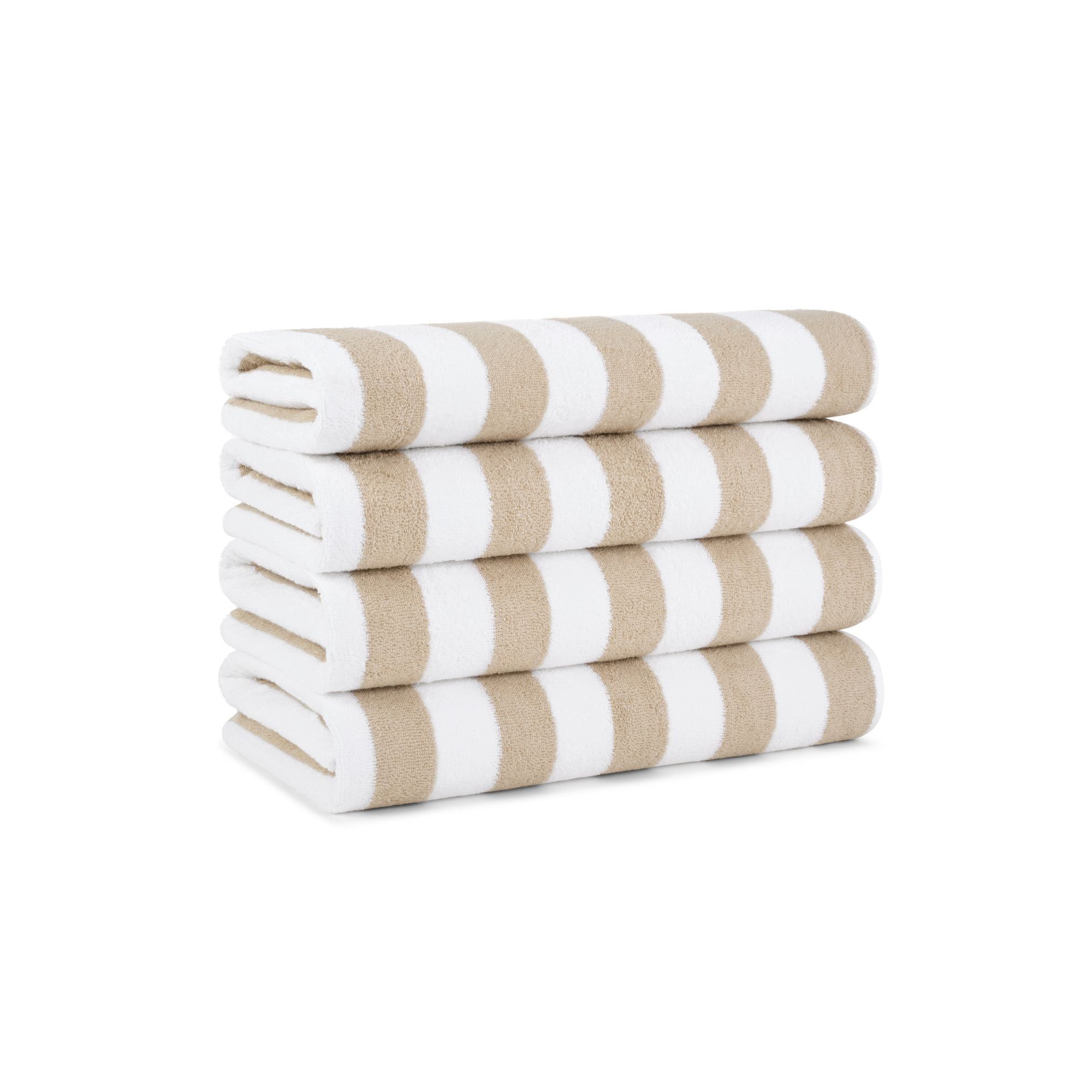 Arkwright Oversized California Beach Towels - (Pack of 4) Absorbent, Quick Drying, Ringspun Cotton Pool Towel, 30 x 70 in - Beige