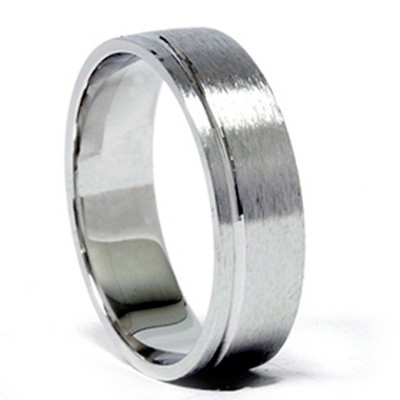 Pompeii3 Mens 6mm Comfort Fit Wedding Band Ring  14K White Gold