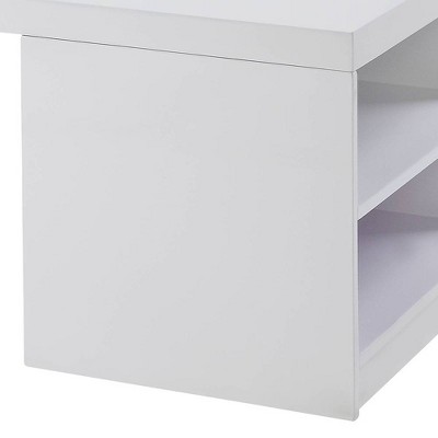 Modern Glamour High Gloss White & Chrome Rectangular Coffee Table