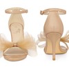 Perphy Women's Back to College Open Toe Ankle Strap Mesh Bow Tie High Stiletto Heels - 2 of 4