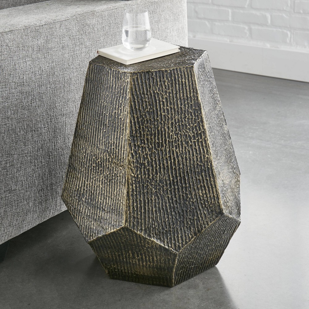 Photos - Coffee Table Donato Hexagon End Table Brass - Steve Silver Co.: Iron Side Table, No Ass