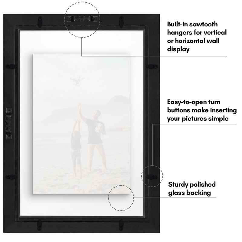 Americanflat Two-Sided Floating Picture Frame to Display Photos, Wall Art, and Pressed Flowers, 5 of 7