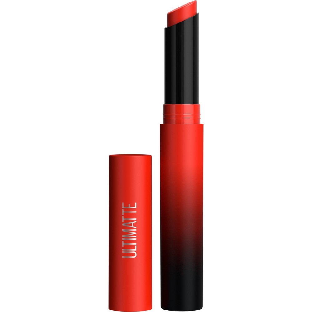 Photos - Lipstick & Lip Gloss Maybelline Color Sensational Ultimatte Slim Lipstick - 299 More Scarlet - 0.06oz 