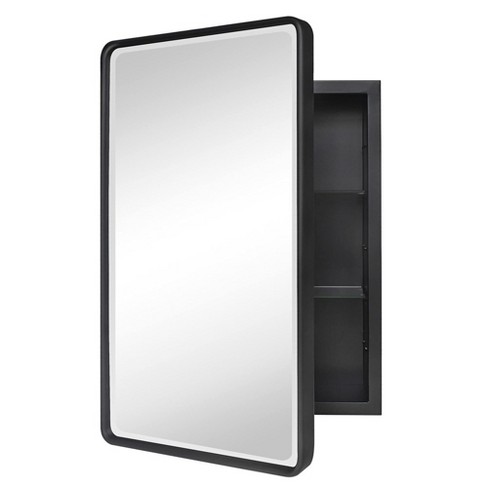 TEHOME Farmhouse Recessed Metal Rectangular Bathroom Medicine Cabinets with Mirror - image 1 of 4