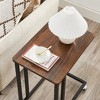 VASAGLE End Table, C Shaped TV Tray with Metal Frame Rolling Casters for Coffee Laptop Mobile Tablet, Industrial Side Table - 2 of 4