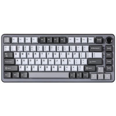 MaseiKar B75 Mechanical Keyboard,75%Layout with Knob,Hot Swappable RGB Backlit Gasket Mounted,Double-Shot PBT Keycaps(Dark Grey,Cocoa Cream V2 Switch)