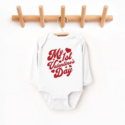 The Juniper Shop First Valentine's Cursive Baby Long Sleeve Bodysuit