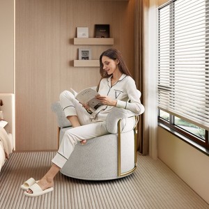 KWPZQEB 360¡ã Swivel Accent Chair, Modern Round Swivel Barrel Chairs with Metal Legs, Upholstered Sofa Arm Chairs for Bedroom, Reading, Office - 1 of 4
