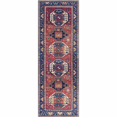 Hauteloom Kodiak Red&Blue Oriental Area Rug