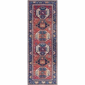 Hauteloom Kodiak Red&Blue Oriental Area Rug - 1 of 4