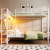 Full Size Metal Bunk Bed with Storage Mesh Shelves and Clothes Hooks - 3 of 4