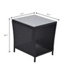 Outdoor Side Coffee Table With Storage Shelf Outdoor Rattan End Side Tables Sturdy Patio End Table Weather Resistant End Table For Garden Porch Pool - 3 of 4