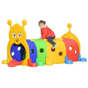 NAYSAYE Kids Tunnel Caterpillar Play Structure Reconfigurable Design for Indoor Outdoor Fun, Colorful, 41.3"*25.2"*16.5" - 1 of 4
