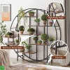 Round 5-Tier Bookcase, Open Freestanding Industrial Shelf for Books & Plants, Rustic Brown Display for Living Room, Home Office, Entryway, Bedroom - 3 of 4