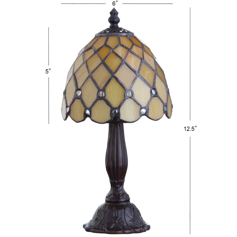 12.5&#34; Campbell Tiffany Style Table Lamp (Includes LED Light Bulb) Bronze - JONATHAN Y, 5 of 6