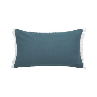 Berkley Green and Blue Cotton Rectangular Throw Pillow