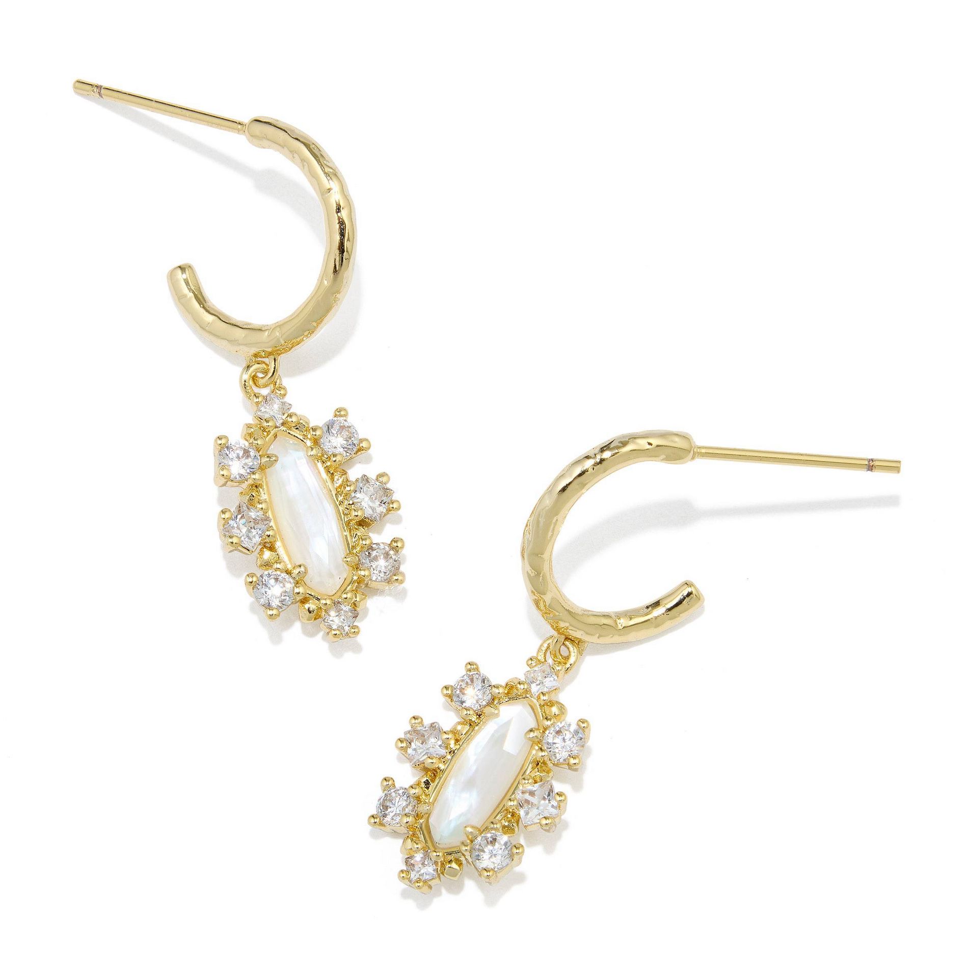 Kendra Scott Emma Crystal Framed Huggie Earrings - White Mix