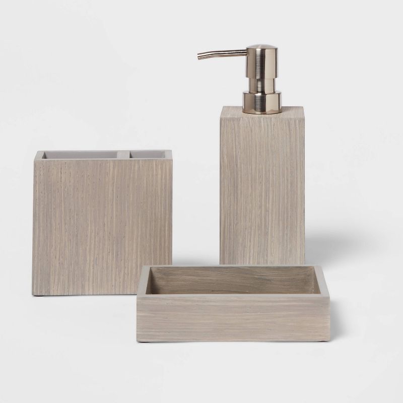 Wood Soap/Lotion Dispenser Gray - Threshold&#8482;, 4 of 5