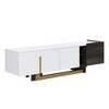 ACEPANO 66.7 in. W Modern Decorative Storage Cabinets with Metal Legs, 1 Drawer, 2 Cabinets and Adjustable Shelves-White - 4 of 4