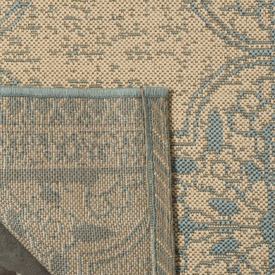 Aqua Cream Bliss 8' x 10' Reversible Flat Woven Area Rug