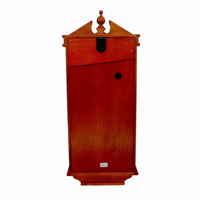 Regal Oak Wall Clock with Gold Pendulum and Chimes