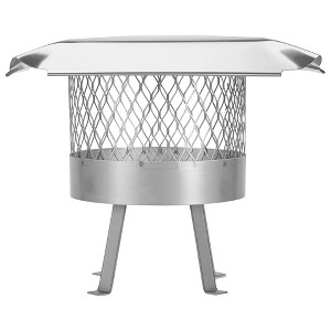 Draft King SS816U Single 304 Stainless Steel Round Slip In Flue Chimney Cover Hood for 15.5 to 16.5 Inch Diameter Masonry Chimneys - 1 of 4