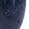 Kumasinova 18.2"Industrial Hollow Carved Barrel-Shaped Outdoor End Table,Mosaic Tabletop Accent Side Table for Living Room,Poolside&Garden,Black - 3 of 4