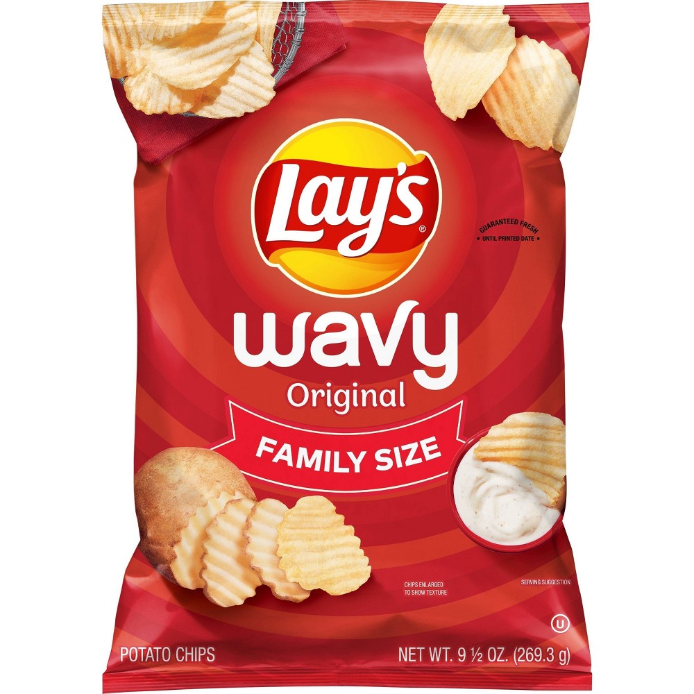 UPC 028400033466 product image for Lay's Wavy Original Family Size Potato Chips - 9.5oz | upcitemdb.com