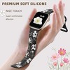 HTUTWOO Floral Apple Watch Band, Engraved Flower Silicone Strap 38/40/41/42/43/44/45/49mm for iWatch Series 11 10 9 8 7 6 5 4 3 2 SE Ultra - 3 of 4