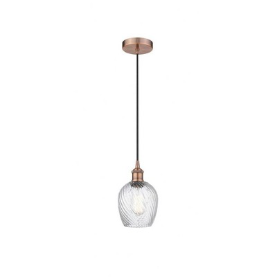 Salina - 1 Light Cord Hung Mini Pendant In Industrial Style-9.75 Inches Tall and 5 Inches Wide