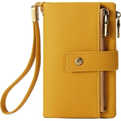 FATMOON Women’s Wallet - RFID Blocking Leather Wallet with Detachable Wristlet 17 Card Slots & Zippered Pockets–for Everyday, Travel