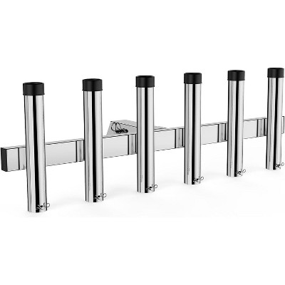 Stainless Steel Hitch-Mounted Fishing Rod Holder - 2" Receiver Compatible, Angle Adjustable, Quick-Release Pin, for Trucks, Cars & Vans