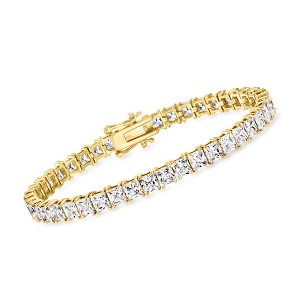 Ross-Simons 16.00 ct. t.w. Princess-Cut CZ Tennis Bracelet in 18kt Gold Over Sterling - 1 of 3