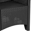 Merrick Lane Outdoor Furniture 3 Item Set Faux Rattan Resin Wicker Lounge Chairs And Side Table Dark Gray Patio Furniture - 4 of 4