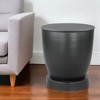 HomeRoots 20" Black Iron Round Pedestal End Table - 2 of 4