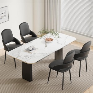 DYHOME Dining Chairs Modern Kitchen Chairs Set of 4, PU Leather Restaurant Chairs - 1 of 4