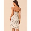cheibear Women's Nightshirt Floral Sleeveless Nightgown LaceTrim Midi Pajama Dress - 3 of 4