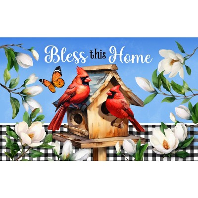 Briarwood Lane Spring Doormat 30x18 Indoor Outdoor Bless This Home Cardinal For Spring Doormat