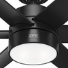 Hunter 60" Solaria Ceiling Fan Matte Black Finish - Energy Efficient, Quiet Motor, Light Kit Included, Damp Rated for Outdoor Use - 3 of 4